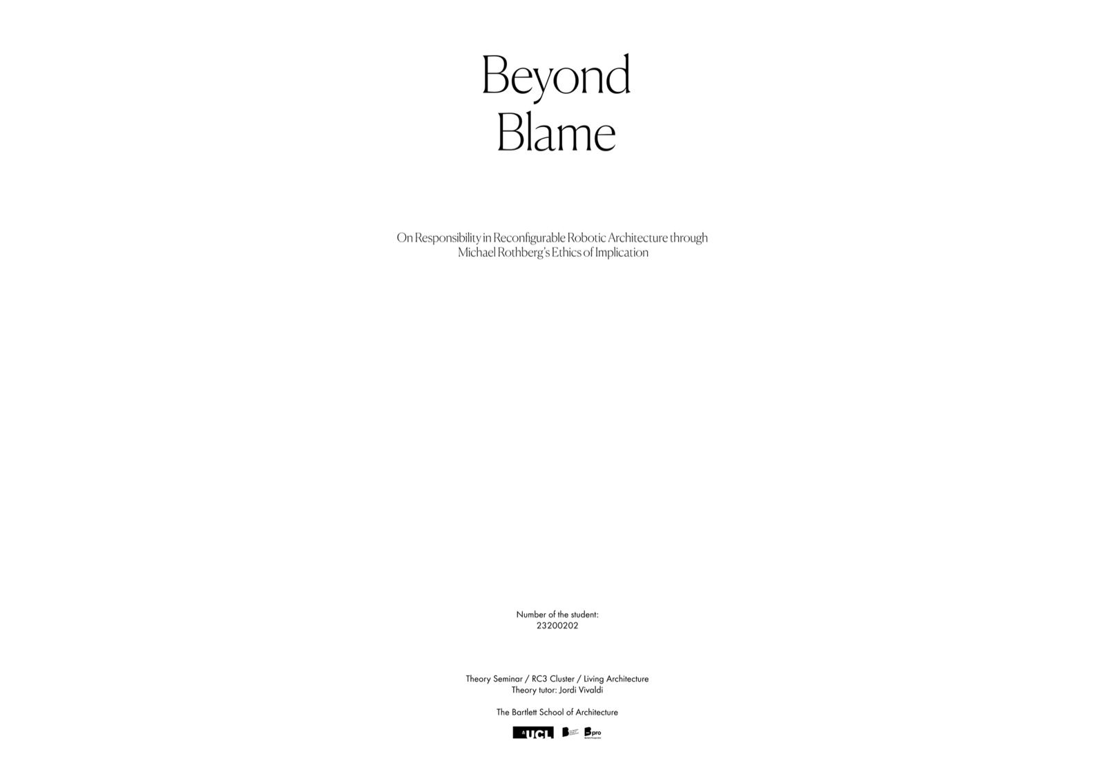 Beyond Blame