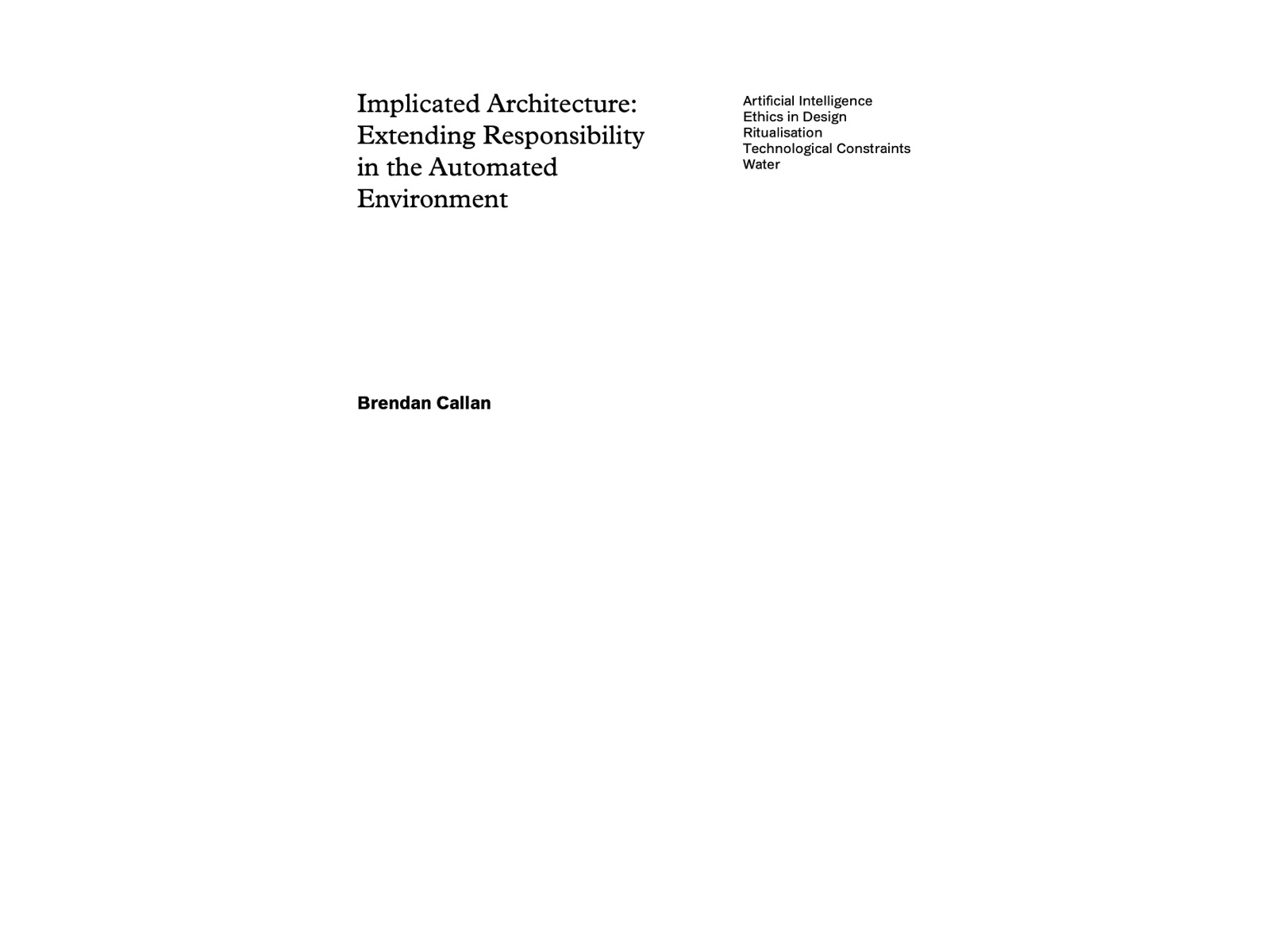 Implicated Architecture in Scaffold* Issue 03
